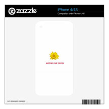 SUPPORT OUR TROOPS iPhone 4S DECAL