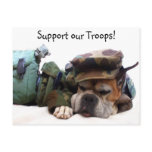 Support our troops Military boxer postcard