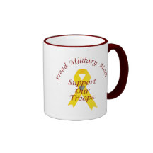 Support Our Troops Military Mom (Yellow Ribbon) Mug