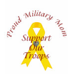 Support Our Troops Military Mom (Yellow Ribbon) T-shirt