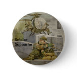 Support Our Troops Soldier Military Button