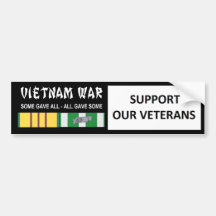 SUPPORT OUR VETERANS BUMPER STICKER
