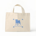 Support Pug Rescue Blue Pug Dots Tote Bag by PugsNPals Support Pug Rescue Blue Pug Dots Tote Bag