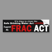 Support the FRAC Act - Bumper Sticker, black bumper stickers