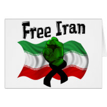 Support The Green Wave, Free Iran Greeting Card