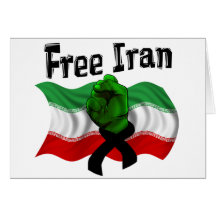 Support The Green Wave, Free Iran Greeting Card