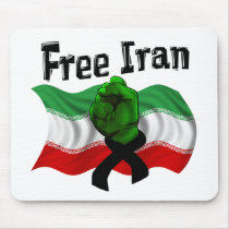 Support The Green Wave, Free Iran mousepads by KahunaLuna Support The Green Wave, Free Iran mousepads