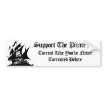 Support The Pirate Bay (Other version) bumper stickers by jakerman3 Support The Pirate Bay (Other version) bumper stickers