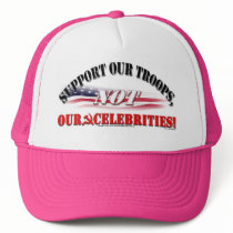 SUPPORT TROOPS NOT CELEBRITIES hats