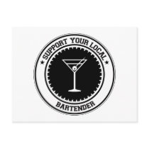 Support Your Local Bartender Post Card