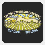 Support Your Local Farmers Square Sticker