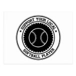 Support Your Local Softball Player Postcards