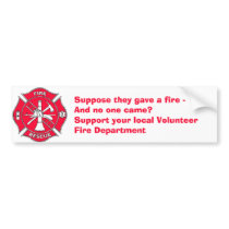 Support your local Volunteer Fire Department bumper stickers