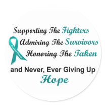 Supporting Admiring Honoring 1 OVARIAN CANCER stickers