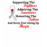 Supporting Admiring Honoring 2 LUNG CANCER Tee Shirts
