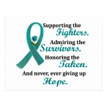Supporting Admiring Honoring 2 OVARIAN CANCER Post Cards