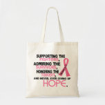 Supporting Admiring Honoring 3.2 Breast Cancer Canvas Bags