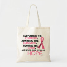 Supporting Admiring Honoring 3.2 Breast Cancer Canvas Bags