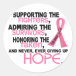 Supporting Admiring Honoring 3.2 Breast Cancer Round Sticker