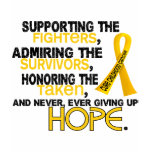 Supporting Admiring Honoring 3.2 Childhood Cancer t-shirts