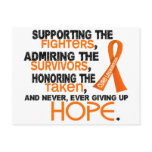 Supporting Admiring Honoring 3.2 Leukemia Postcard