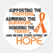 Supporting Admiring Honoring 3.2 Leukemia Round Sticker
