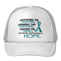 Supporting Admiring Honoring 3.2 Ovarian Cancer Trucker Hat