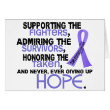 Supporting Admiring Honoring 3.2 Stomach Cancer Greeting Cards