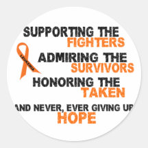 Supporting Admiring Honoring 3 LEUKEMIA Round Stickers
