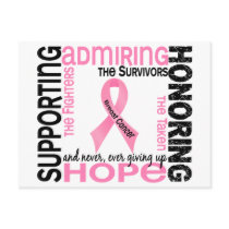 Supporting Admiring Honoring 9 Breast Cancer Postcard