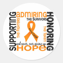Supporting Admiring Honoring 9 Kidney Cancer Sticker