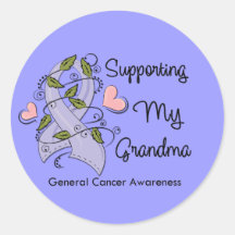 Supporting My Grandma - Cancer Awareness Round Sticker