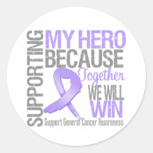 Supporting My Hero - General Cancer Awareness Sticker
