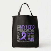 Supporting My Hero - Hodgkins Lymphoma Awareness Tote Bag