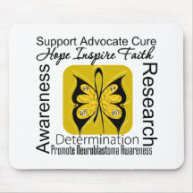 Supportive Words Collage Neuroblastoma Mouse Pad