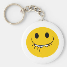 Suppressed laughing yellow smiley face keychains