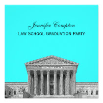 Supreme Court Etched DIY BG Color Law School Grad Announcements