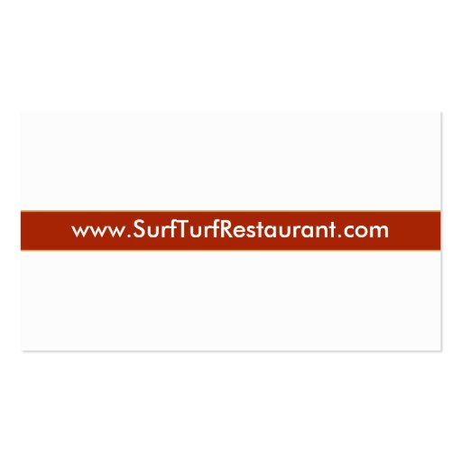 Surf and Turf Restaurant Business Card (back side)