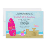 SURF BOARD BEACH SAND CASTLE 5x7 Custom Invitation