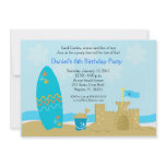 SURF BOARD BEACH SAND CASTLE 5x7 Custom Invitation