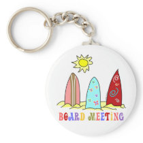Surf Board Meeting Keychains