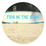 surf board on a beach stickers