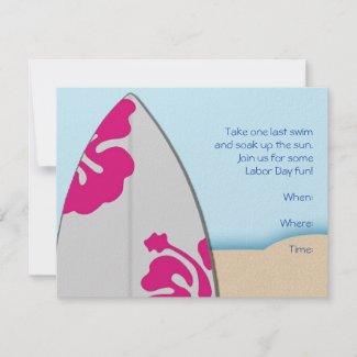 Surf Board on the Beach Party Invitation invitation