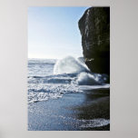Surf Breaking On Cliff, Punakaiki, South Island Poster