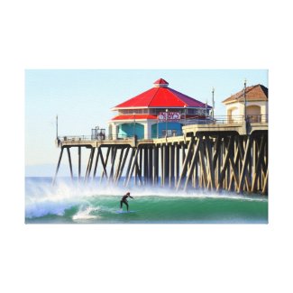 Surf City Huntington Beach Ca Gallery Wrapped Canvas