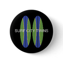 Surf City Twin Surfboards buttons by Scrappintwins Surf City Twin Surfboards buttons