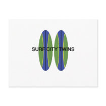 Surf City Twin Surfboards postcards by Scrappintwins Surf City Twin Surfboards postcards