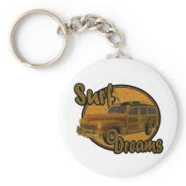 surf dreams woodie wagon brown keychains