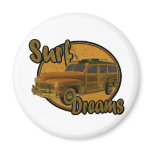 surf dreams woodie wagon brown magnets