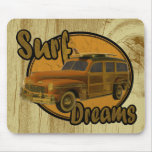 surf dreams woodie wagon brown mousepads
